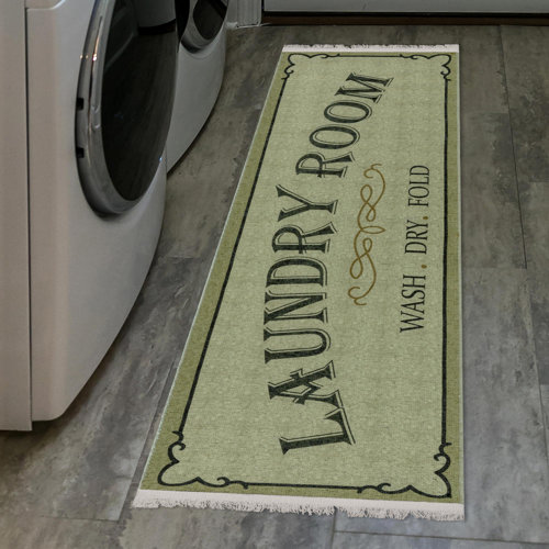 Ottomanson Machine Washable Wrinkle Free Flatweave Cotton Laundry Room Runner Rug & Reviews